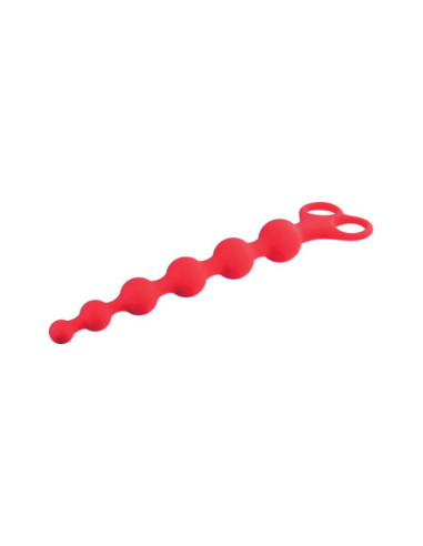 NMC 8 INCH RIBBED SILICONE ANAL BEADS RED