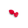 VIBRATING HEART SHAPE JEWEL PLUG ML RED
