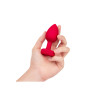 VIBRATING HEART SHAPE JEWEL PLUG ML RED