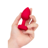 VIBRATING HEART SHAPE JEWEL PLUG ML RED