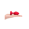 VIBRATING HEART SHAPE JEWEL PLUG ML RED