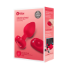 VIBRATING HEART SHAPE JEWEL PLUG ML RED