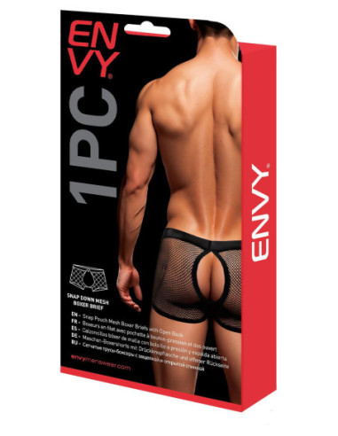 ENVY SNAP DOWN MESH BOXER BRIEF BLACK, L/XL