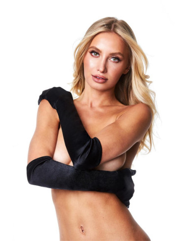 BACI SATIN OPERA GLOVE, BLACK