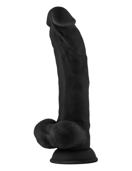 SHAFT MODEL C 9.5 INCH LIQUID SILICONE DONG WITH BALLS BLACK