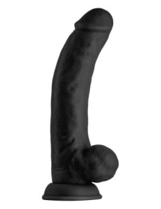 SHAFT MODEL C 9.5 INCH LIQUID SILICONE DONG WITH BALLS BLACK 2
