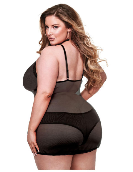 BACI 2 PCS. ECO CHEMISE AND PANTY SET BLACK, QS