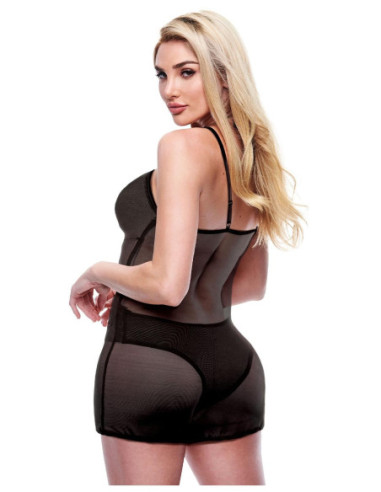 BACI 2 PCS. ECO CHEMISE AND PANTY SET BLACK, S/M