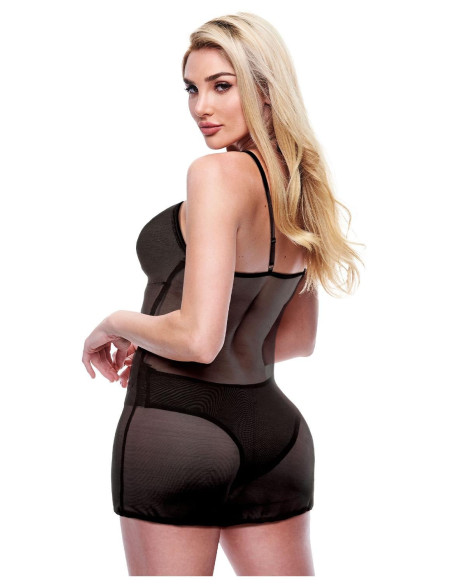 BACI 2 PCS. ECO CHEMISE AND PANTY SET BLACK, M/L