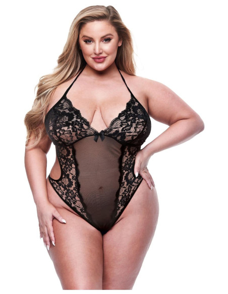 BACI ECO LACE AND MESH TEDDY BLACK, QS