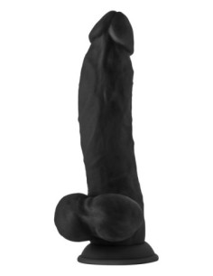 SHAFT MODEL N 9.5 INCH LIQUID SILICONE DONG WITH BALLS BLACK