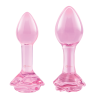B-VIBE PINK ROSES GLASS BUTT PLUG TRAINING SET