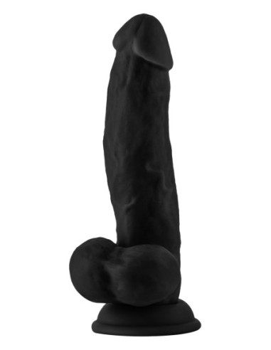 SHAFT MODEL N 8.5 INCH LIQUID SILICONE DONG WITH BALLS BLACK
