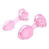 B-VIBE PINK ROSES GLASS BUTT PLUG TRAINING SET