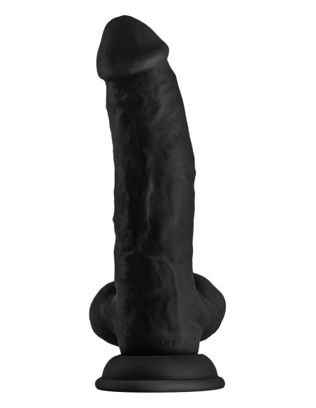 SHAFT MODEL N 8.5 INCH LIQUID SILICONE DONG WITH BALLS BLACK