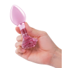 B-VIBE PINK ROSES GLASS BUTT PLUG TRAINING SET