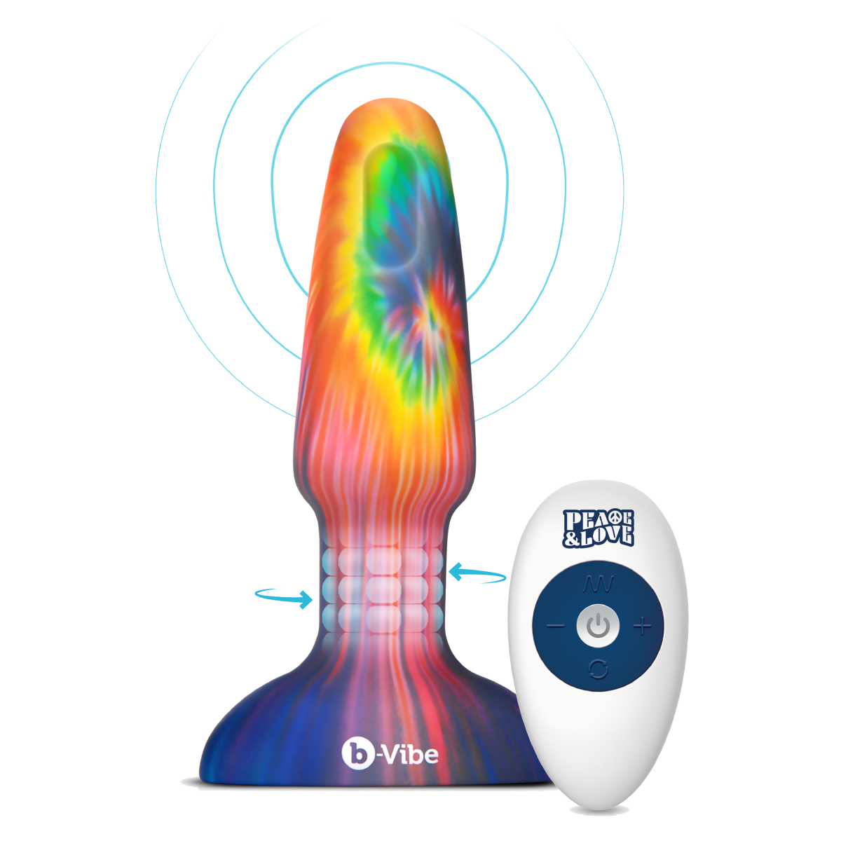 B-VIBE PEACE AND LOVE TIE DYE RIMMING PLUG