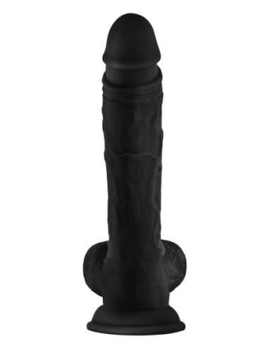 SHAFT MODEL A 10.5 INCH LIQUID SILICONE DONG WITH BALLS BLACK