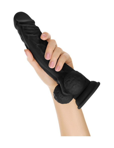 SHAFT MODEL A 10.5 INCH LIQUID SILICONE DONG WITH BALLS BLACK