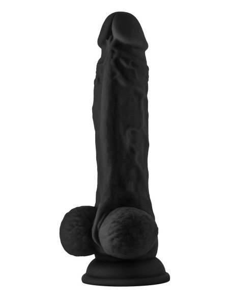 SHAFT MODEL A 8.5 INCH LIQUID SILICONE DONG WITH BALLS BLACK