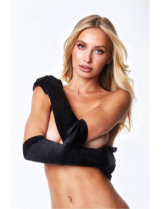 BACI SATIN OPERA GLOVE, BLACK 2