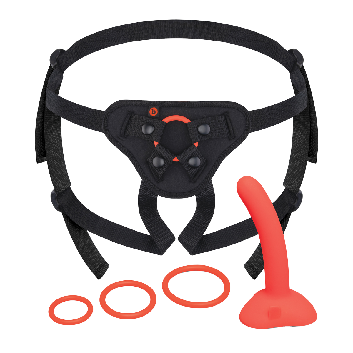 B-VIBE BEGINNERS STRAP-ON HARNESS SET WITH 5 INCH SILICONE DILDO PEG