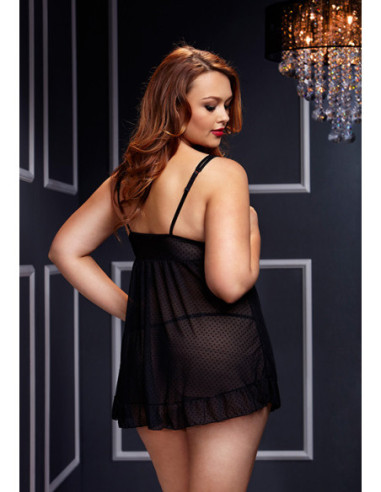 Sheer babydoll w/open cup Bra Pant