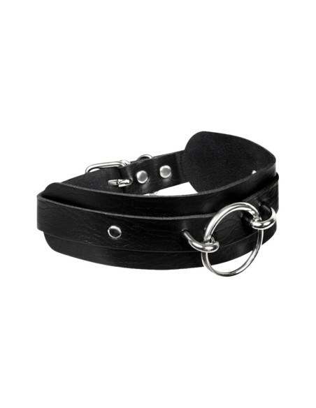 KINKY DIVA O-RING FRONT COLLAR BLACK/SILVER