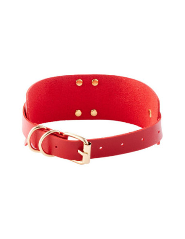 KINKY DIVA O-RING COLLAR RED/GOLD