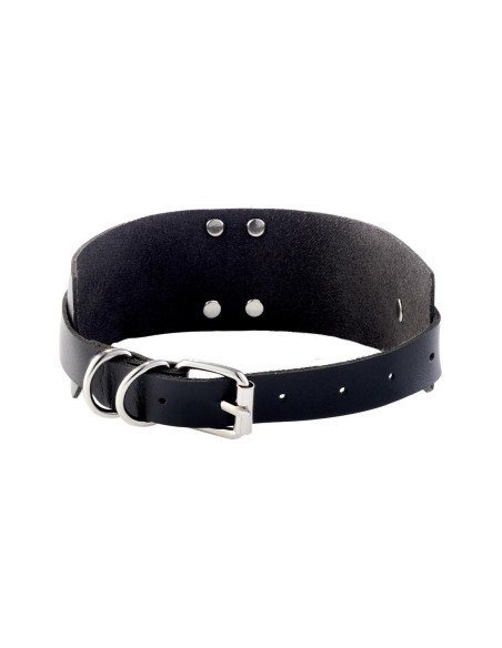 KINKY DIVA O-RING COLLAR BLACK/SILVER