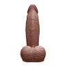 B-VIBE SLIPSKIN REALISTIC SILICONE DILDO 6 INCH GIRTHY BROWN