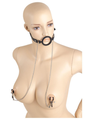 VIRGITE NIPPLE CLAMPS WITH O-RING GAG