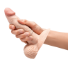 B-VIBE SLIPSKIN REALISTIC SILICONE DILDO 6 INCH GIRTHY CREAM