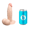 B-VIBE SLIPSKIN REALISTIC SILICONE DILDO 6 INCH GIRTHY CREAM