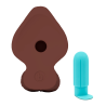 B-VIBE SLIPSKIN REALISTIC SILICONE DILDO 8 INCH GIRTHY BROWN