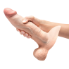 B-VIBE SLIPSKIN REALISTIC SILICONE DILDO 9 INCH GIRTHY CREAM