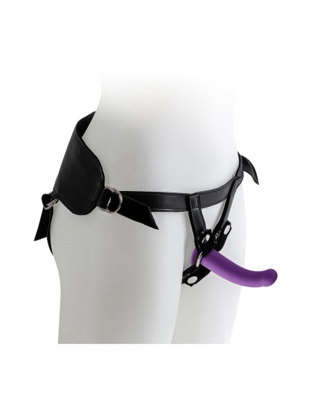 VIRGITE  UNIVERSAL HARNESS WITH PURPLE DILDO SET SIZES S M L PURPLE