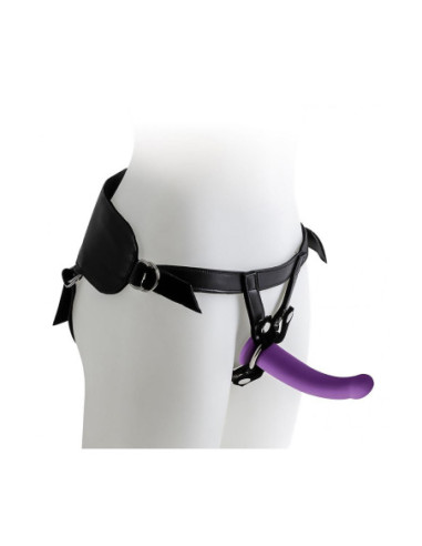 VIRGITE  UNIVERSAL HARNESS WITH PURPLE DILDO SIZE M PURPLE