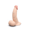 B-VIBE SLIPSKIN REALISTIC SILICONE DILDO 6.5 INCH CURVED CREAM