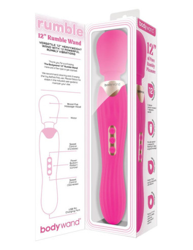 BODYWAND RUMBLE WAND 12 INCH HOT PINK