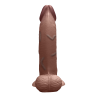 B-VIBE SLIPSKIN REALISTIC SILICONE DILDO 9 INCH CURVED BROWN
