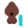 B-VIBE SLIPSKIN REALISTIC SILICONE DILDO 9 INCH CURVED BROWN