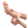 B-VIBE SLIPSKIN REALISTIC SILICONE DILDO 10 INCH CURVED CREAM
