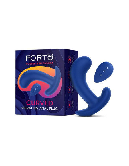FORTO CURVED VIBRATING PLUG BLUE