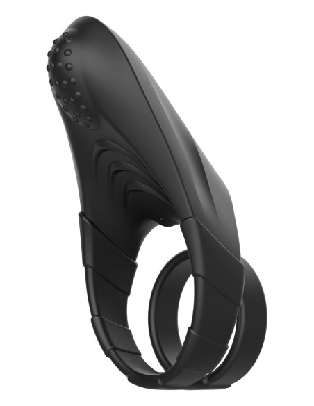 FORTO F-48 VIBRATING PERINEUM DOUBLE C-RING BLACK