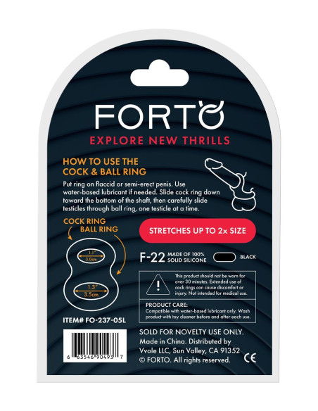 FORTO F-22 D RING LARGE BLACK