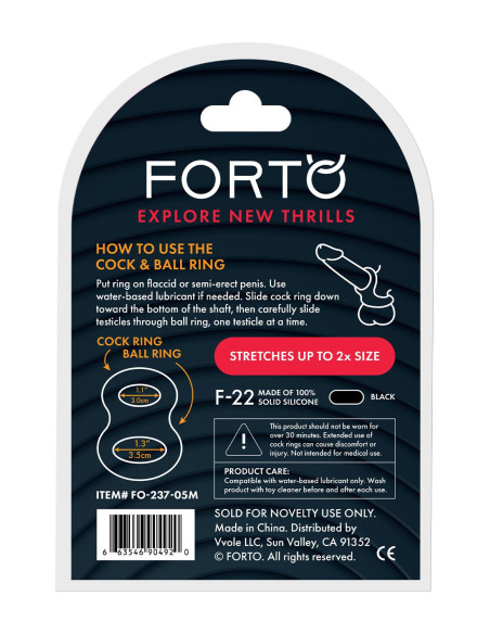 FORTO F-22 D RING MEDIUM BLACK