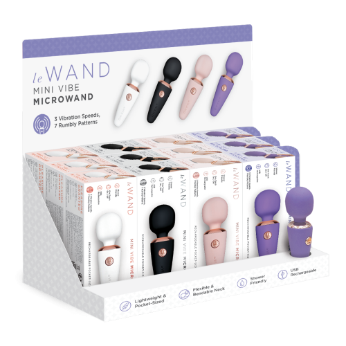 LE WAND MINI MICRO WAND COUNTER DISPLAY 12PCS WITH TESTER