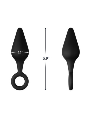 FORTO F-10 SILICONE PLUG W/ PULL RING SMALL BLACK