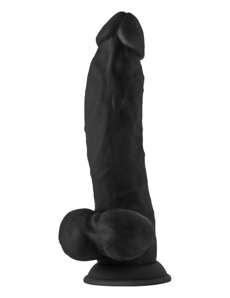 SHAFT MODEL N 9.5 INCH LIQUID SILICONE DONG WITH BALLS BLACK